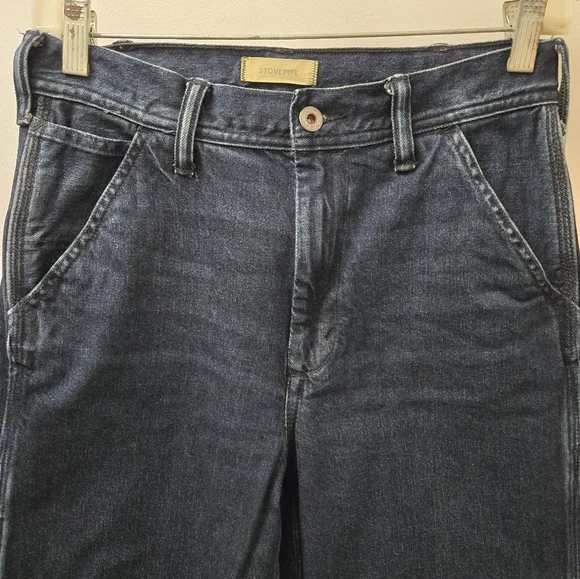 American Eagle AE77 Premium Stovepipe Carpenter Jeans Dark Wash High Waist – 4P - Picture 3 of 8